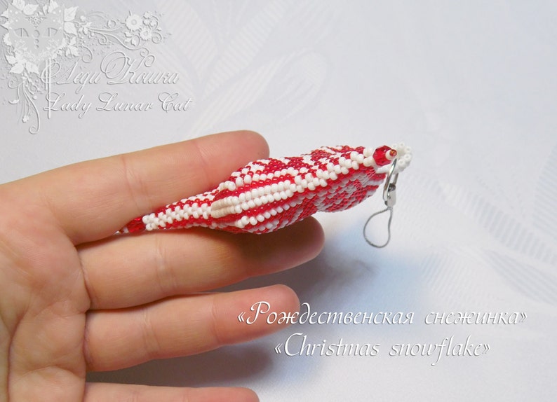 Christmas toy Winter decor Christmas snowflake Christmas decorations Snowflake star Christmas decor Red white winter Christmas gift