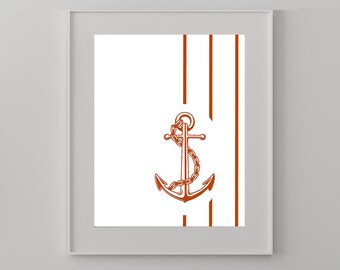 Digital Rust Anchor Print, Maritime Print, Wall Decor Anchor, Nautical Wall Art, Nursery Printable, Instant Download, Anchor Wall Art Decor