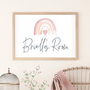 Nombre personalizado signo arco iris cartel nombre del bebé JPEG acuarela arco iris digital descargar arte digital personalizado pared arte Boho arco iris impresión