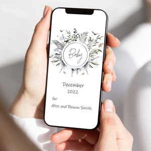 Anuncio de embarazo, Señal de vencimiento del bebé, Teléfono 1080 x 1920px, Firma electrónica digital de WhatsApp, Anuncio personalizado, Señal personalizada de redes sociales