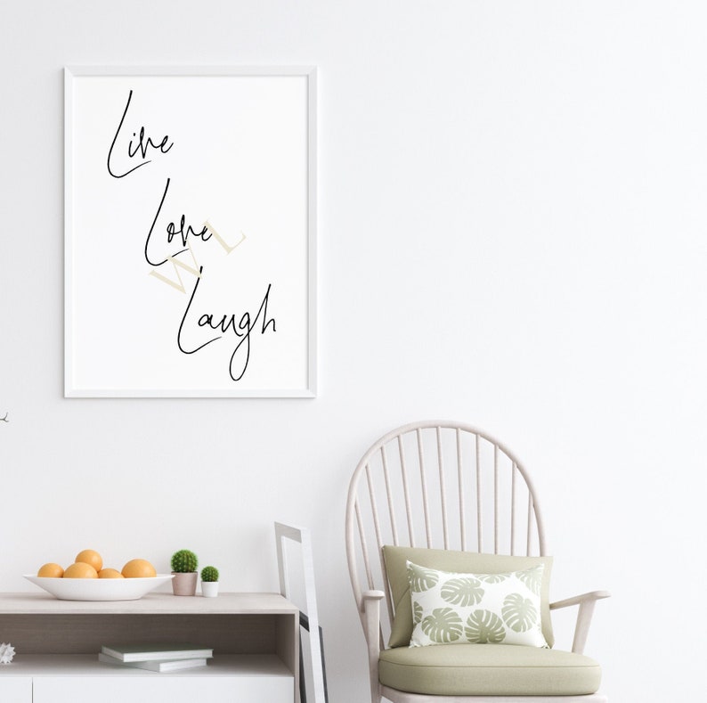 Printable Live Love Laugh Quote Positive Vibes Live Love Laugh Etsy