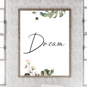 Dream Sign, Minimal Line Art, Mindset Print, Dream Print, Positive Art, Good Vibes Print, Digital Dream, Instant Download, Dream Wall Art