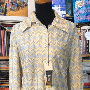 70’s Dalton “UltraSilk” Polyester Zigzag Pattern Knit Skirt and Top Set - New With Tags!