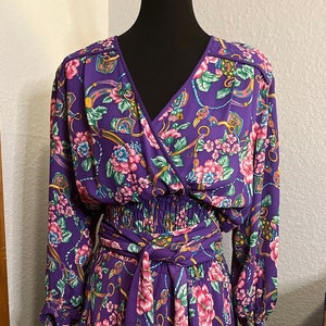 80’s Designer Diane Freis Purple Dress