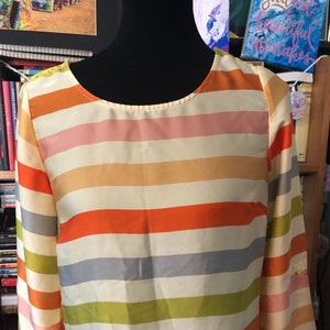 90’s Outback Red Striped Polyester Half Sleeve Blouse