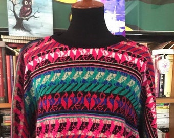 80's Dolman Sleeve Acrylic Pullover Sweater