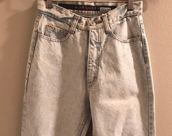 80's Jordache High Waist Acid Wash Jeans  with Ankle Zips