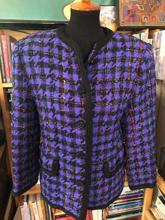 80’s Italian Bespoke Purple Tweed Jacket by Ateli… - image 1