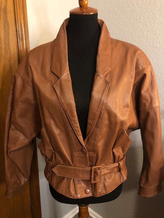 80’s Mexican Leather Batwing Jacket - image 1