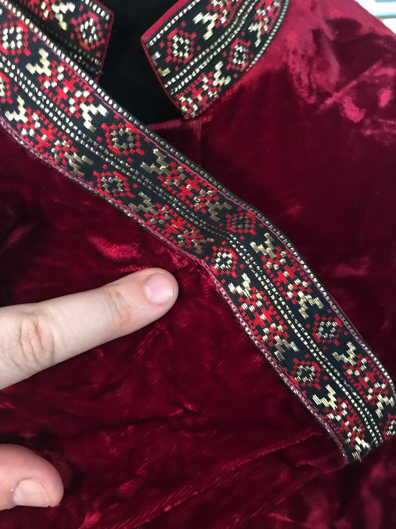 1960/'s Artbro Brand Nehru Collar Crushed Velvet TunicMinidress