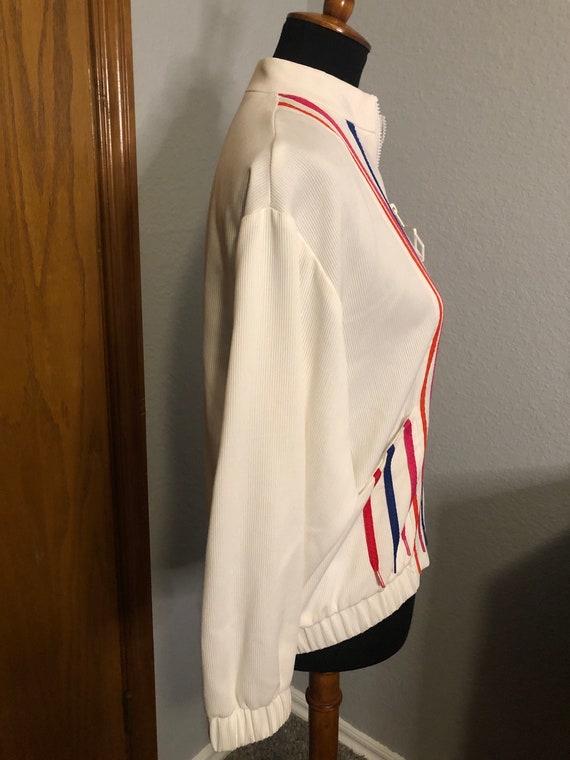 80’s Polyester Athletic Jacket with Multicolored … - image 6