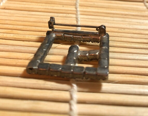 Unsigned Square Rhinestone Pin - image 4