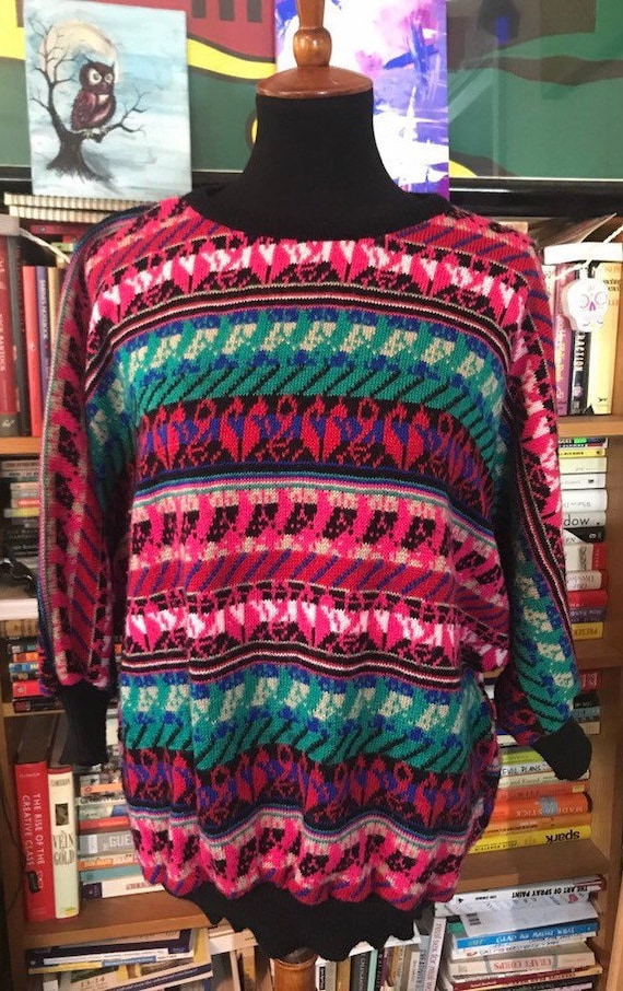 80's Dolman Sleeve Acrylic Pullover Sweater