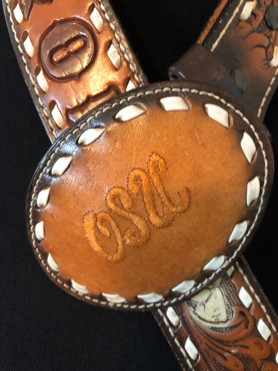 Harold’s Brown Embossed Leather Belt with Silver Buckle Harold main image 3