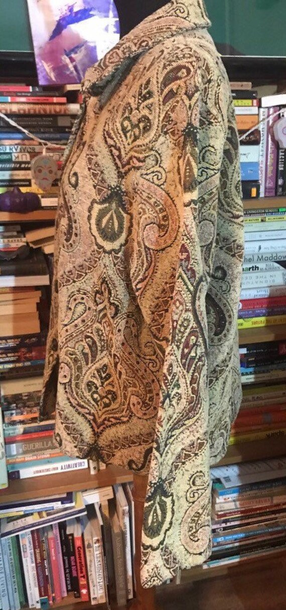 90's Units Brand Paisley Tapestry Jacket with Sequin Accents View 3