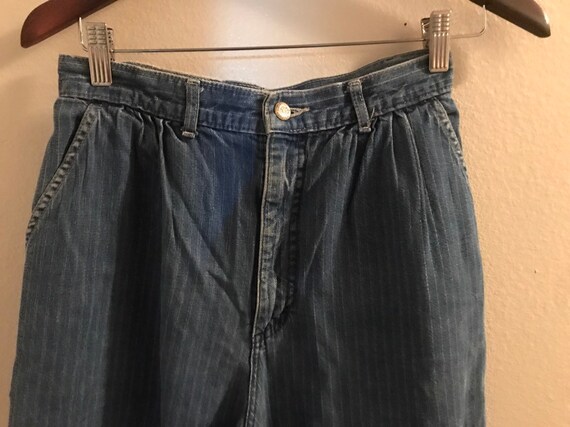 1980's Lee Riders High Rise Chalk Stripe Light We… - image 2