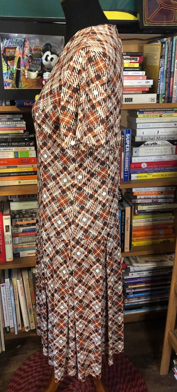 60's Drop Waist Plaid Polyester Dress - image 2