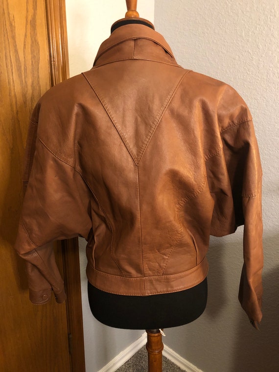 80’s Mexican Leather Batwing Jacket - image 3