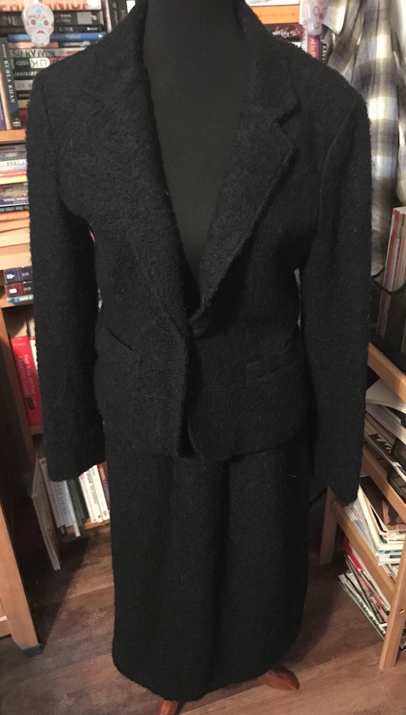 80's Larry Levine Wool Boucle Suit with Fitted Jac