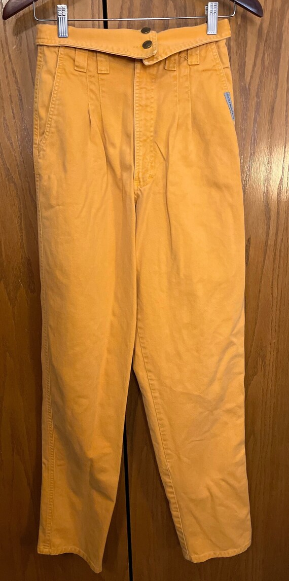 80’s Fold Down Waist Yellow Jeans by Rocky Mountai