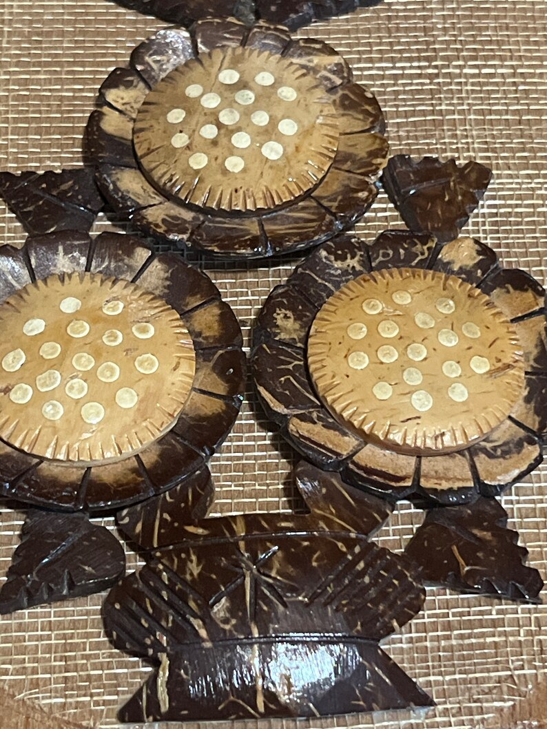 60’s/70’s Small Coconut Shell Wall Art - Etsy