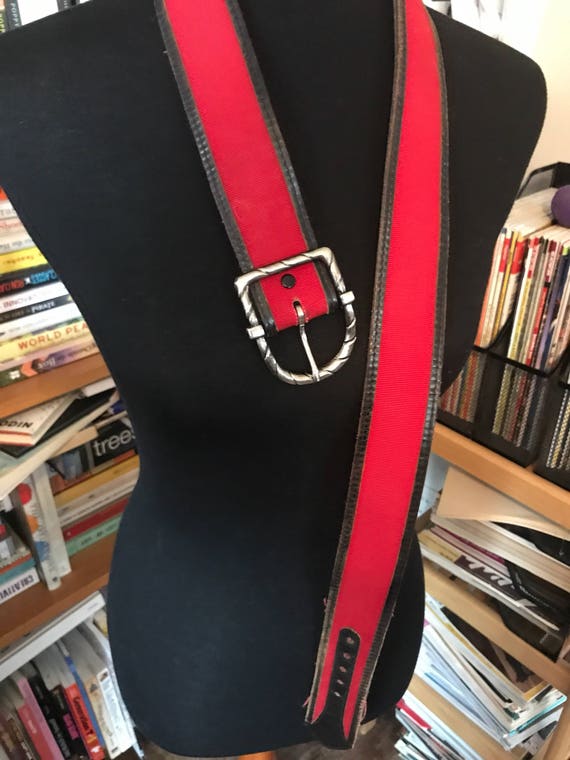 1970's Fife and Drum Red Canvas and Black Leather 