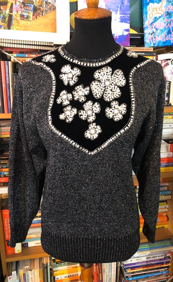 80’s Nanell Beaded and Sequined Lurex Sweater