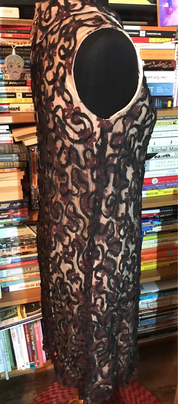 1960's Sleeveless Lace Overlay Party Dress - image 5