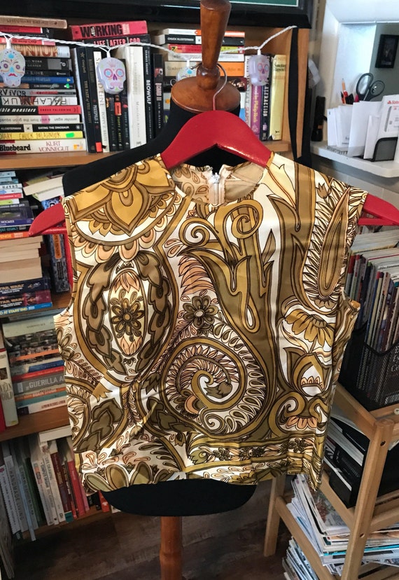 1960's/1970's Handmade Paisley/Floral Sleeveless S