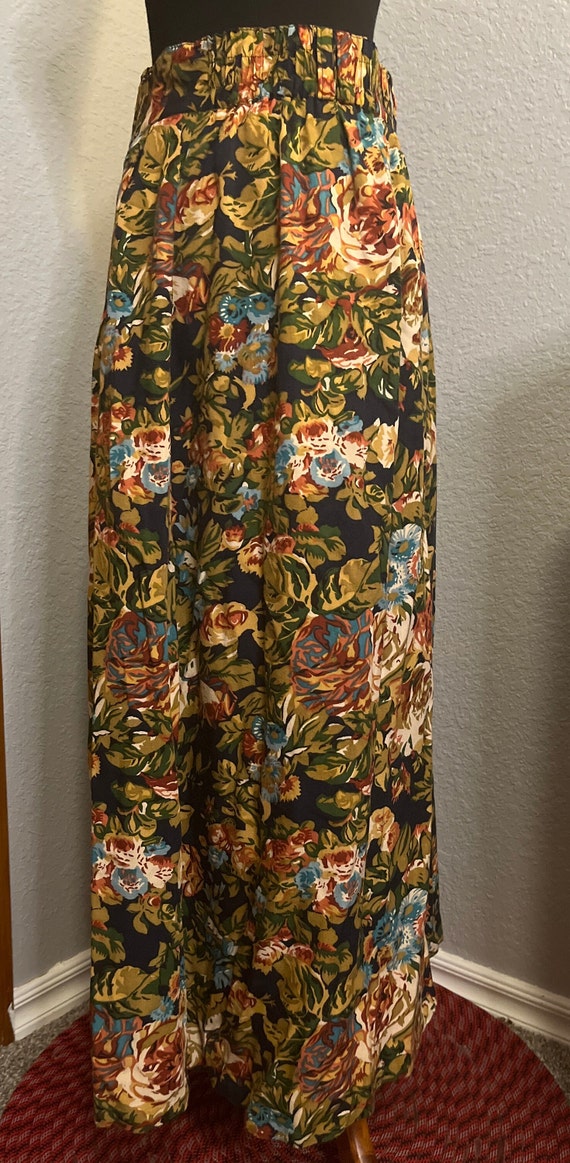 80’s/90’s Forenza Button Front Rayon Floral Skirt - image 3