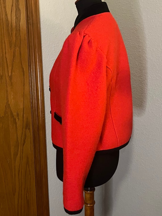 Geiger Boiled Wool Puff Sleeve Jacket with Toggle… - image 3