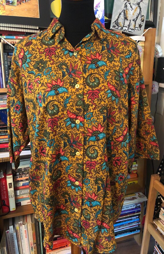 80's/90's Paisley Rayon Half Sleeve Blouse by Tole