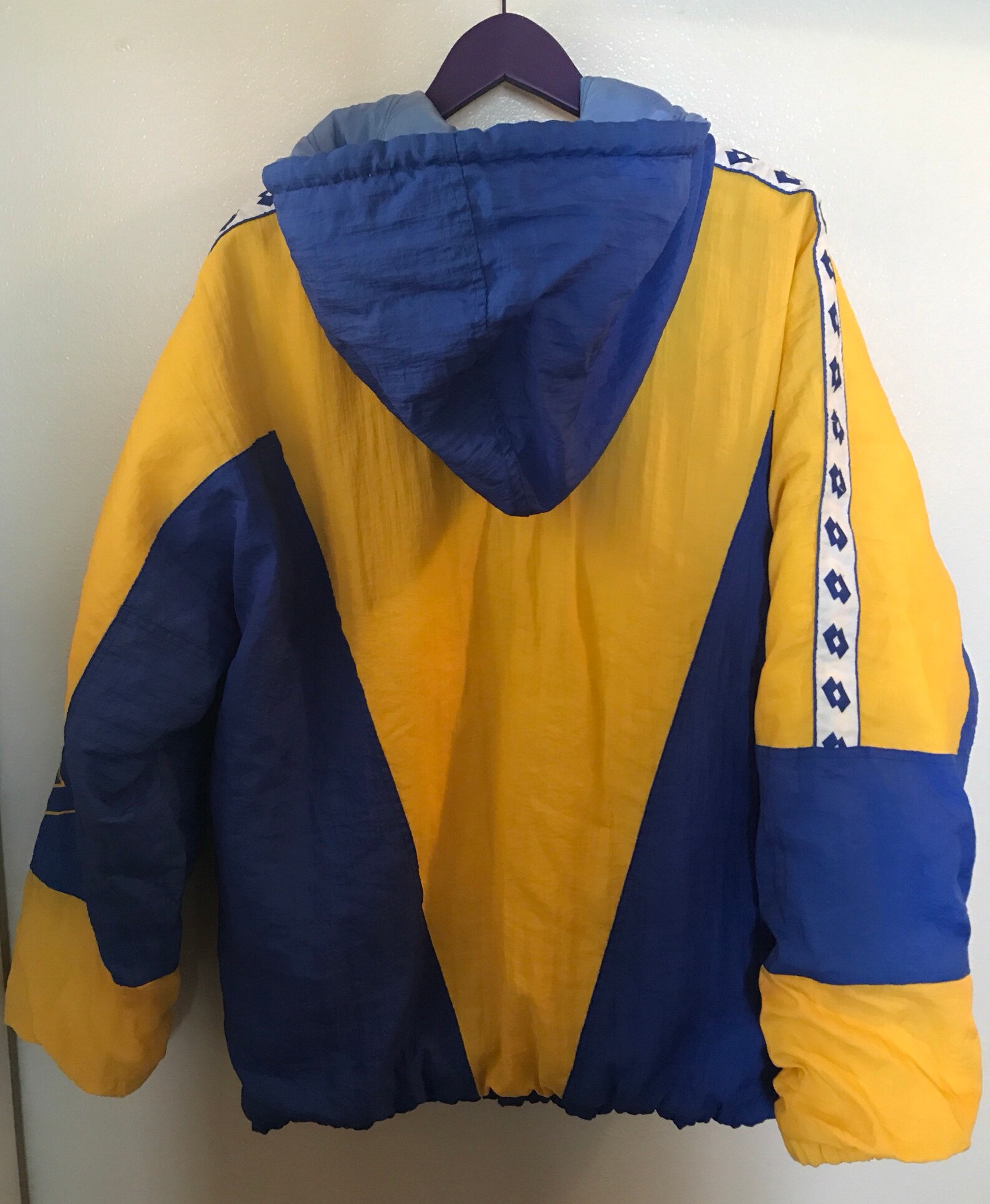 90's Lotto Italia Oversized Quilted Nylon Hooded Jacket | Etsy