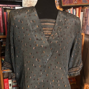 80’s Mixed Print Polyester Drop Waist Dress by Perceptions