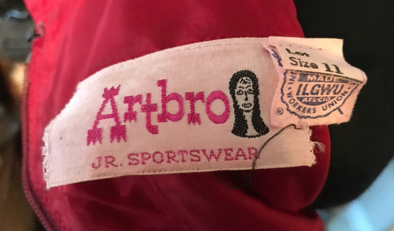 1960/'s Artbro Brand Nehru Collar Crushed Velvet TunicMinidress