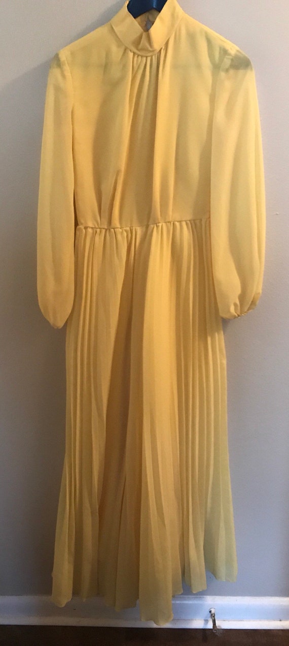 70's Lenny K Bright Yellow Wide Leg Pleated Pant J