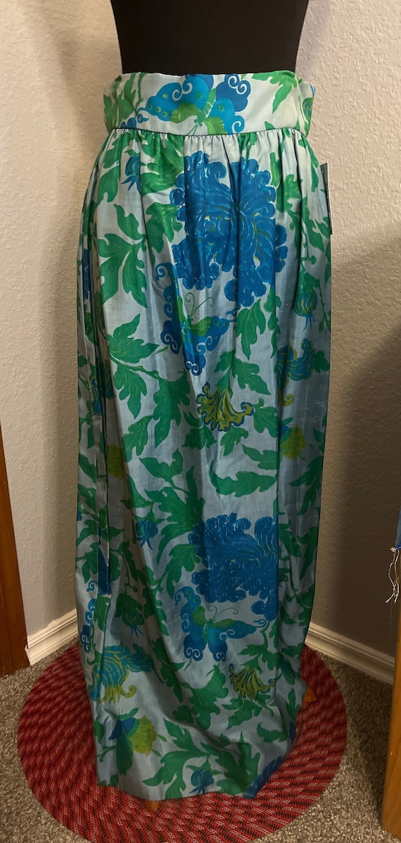 60’s/70’s Handmade Blue Floral Maxi Skirt