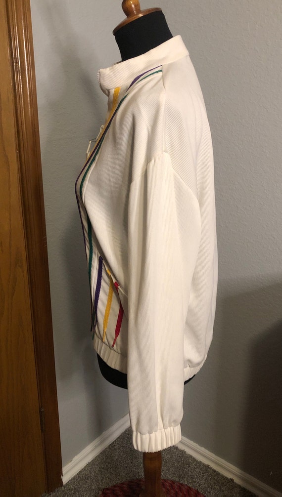 80’s Polyester Athletic Jacket with Multicolored … - image 4