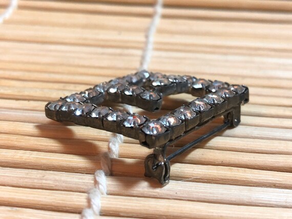Unsigned Square Rhinestone Pin - image 5