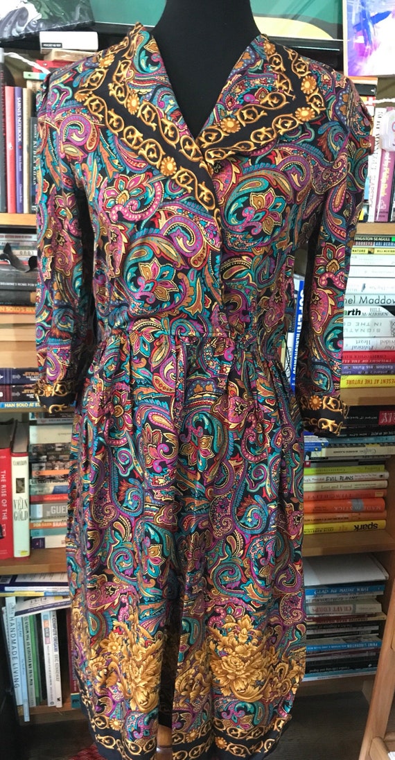 Lady Carol Petites Rayon Mixed Print Pull On Dress