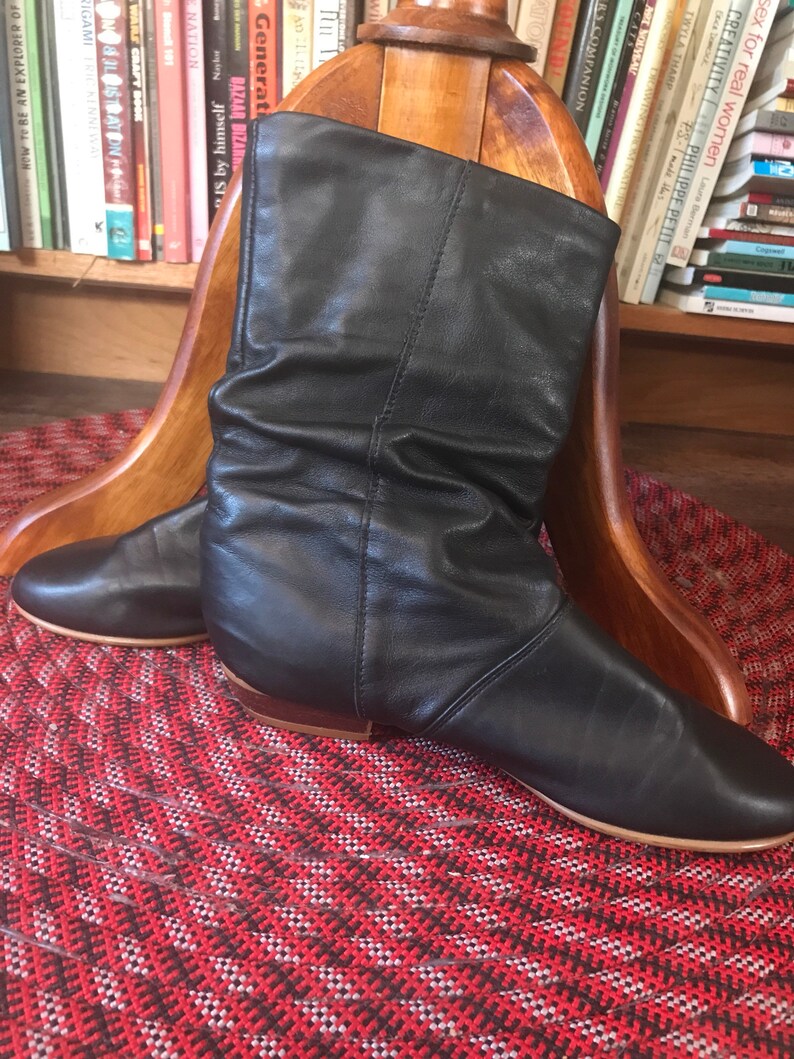 Women's 80's Dex Soft Leather Slouch Boots Size 6 | Etsy