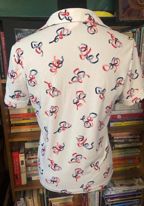 70’s Pykettes Nautical Themed Polyester Polo - image 3
