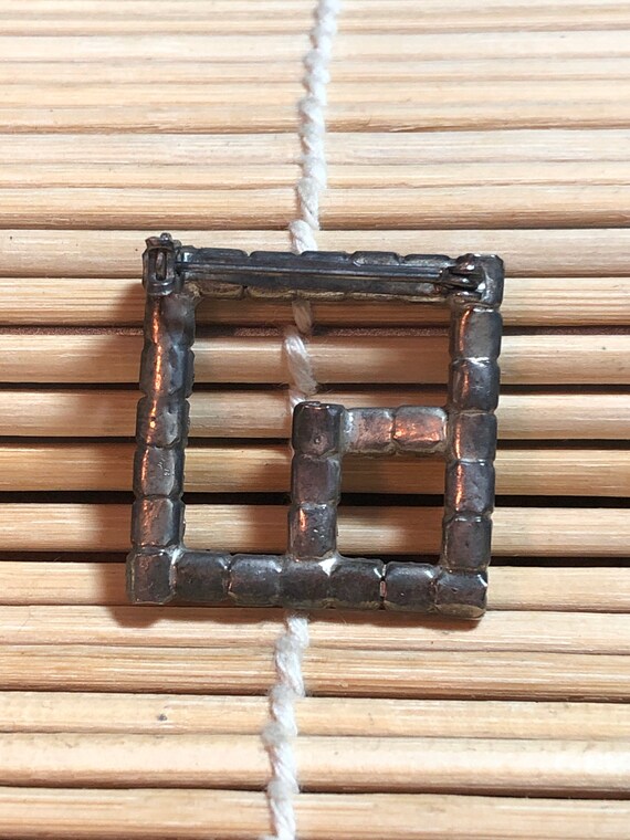 Unsigned Square Rhinestone Pin - image 3