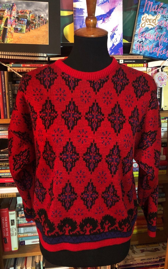 80’s Acrylic Patterned Sweater by Fashion Crossroa