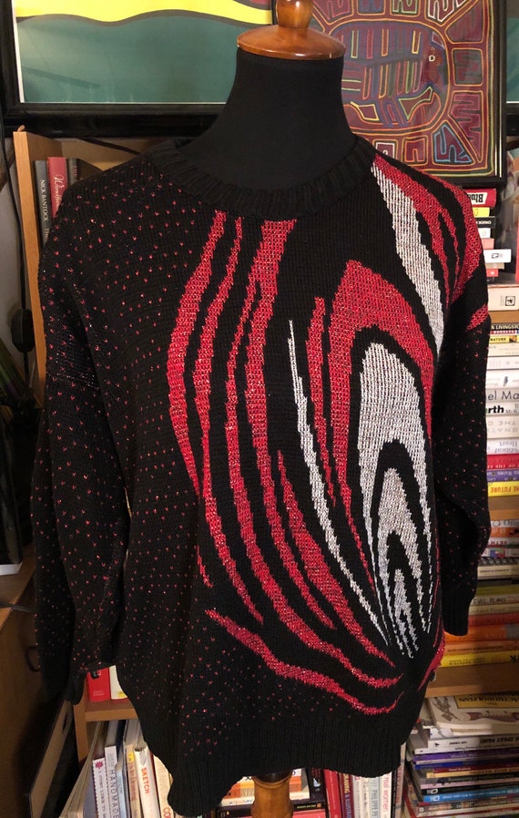 80’s Acrylic Sweater with Metallic Accents by Elle