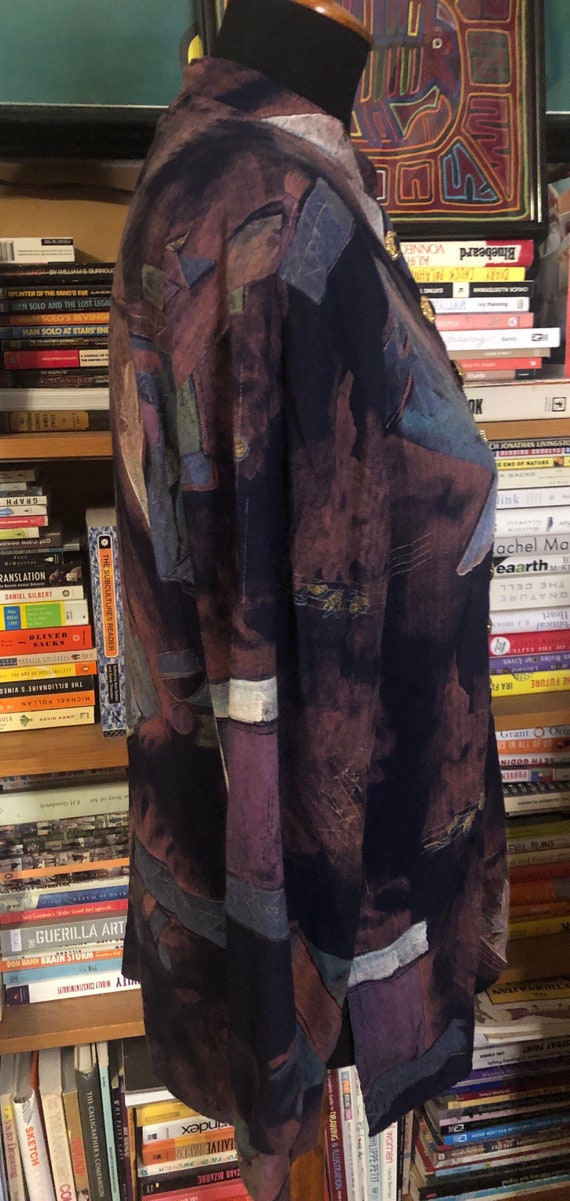 80’s/90’s Band Collar Printed Rayon Tunic by Conn… - image 5