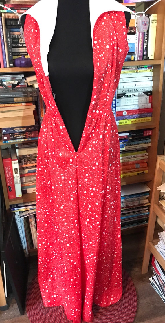 1970's Polyester Zip Front Sleeveless Maxi Dress … - image 3
