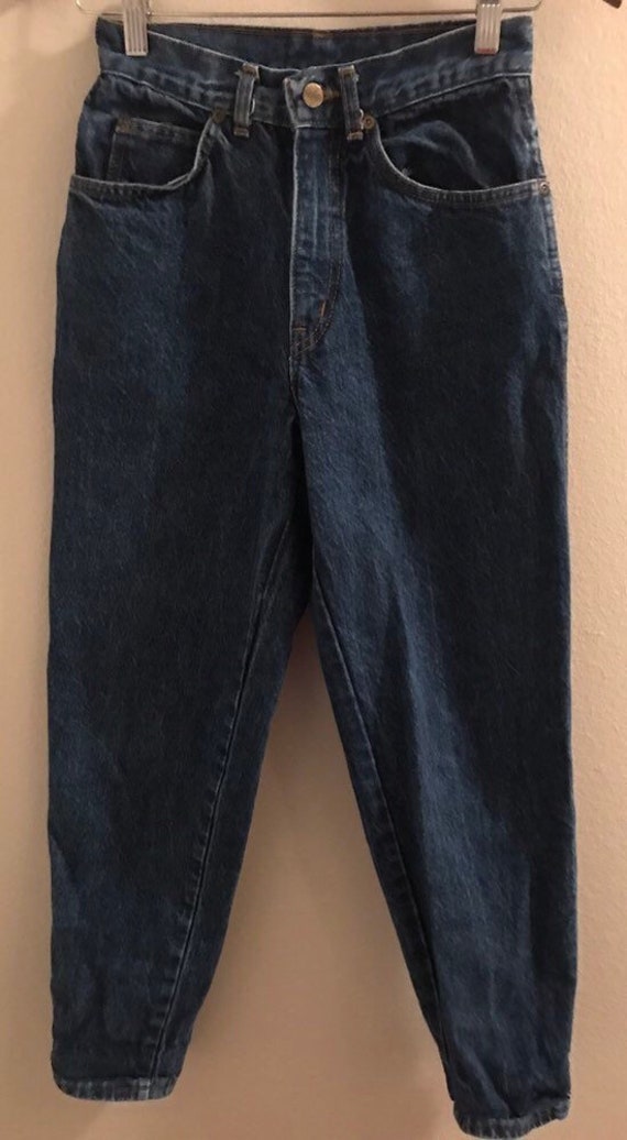 1980's High Waisted Dark Blue Chic Jeans