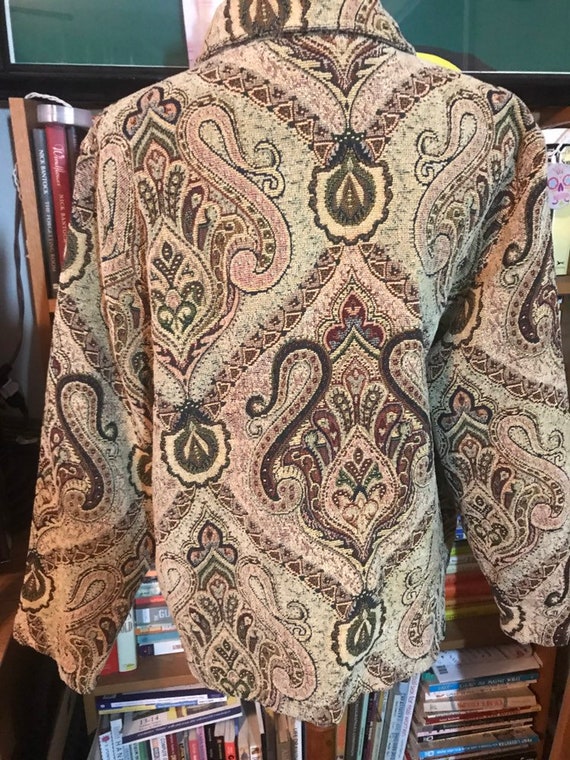 90's Units Brand Paisley Tapestry Jacket with Sequin Accents View 4