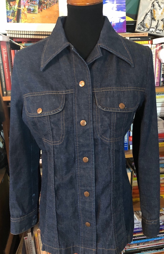 70’s Ms. Lee Snap Front Denim Shirt with "Rambling